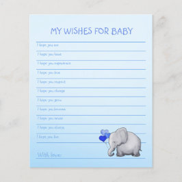 Blauer Elephant Baby Boy Dusche Wünsche Vorlage