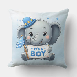 Blauer Elephant Throw Kissen