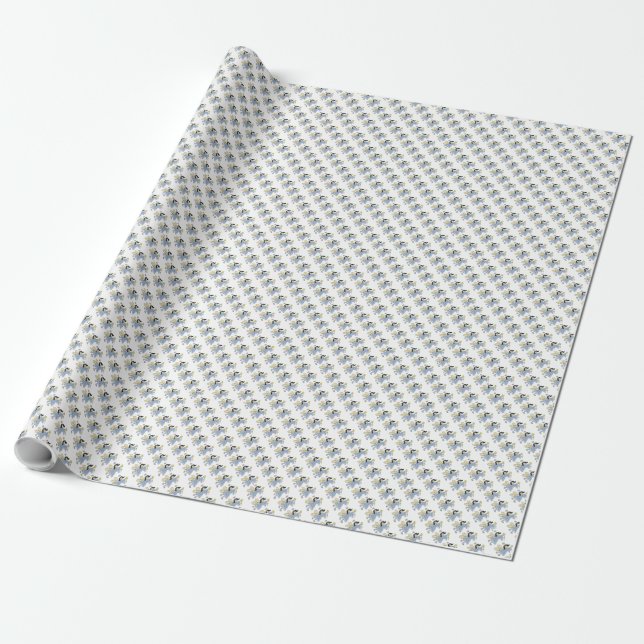 Blauer Engel/Feen Geschenkpapier (Ungerollt)
