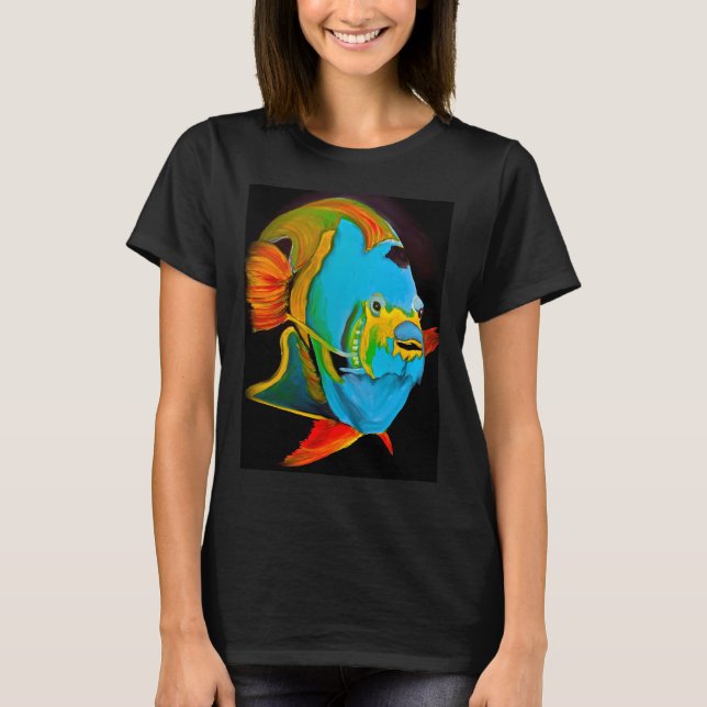 Blauer Engel Fisch Abstrakt T-Shirt (Vorderseite)