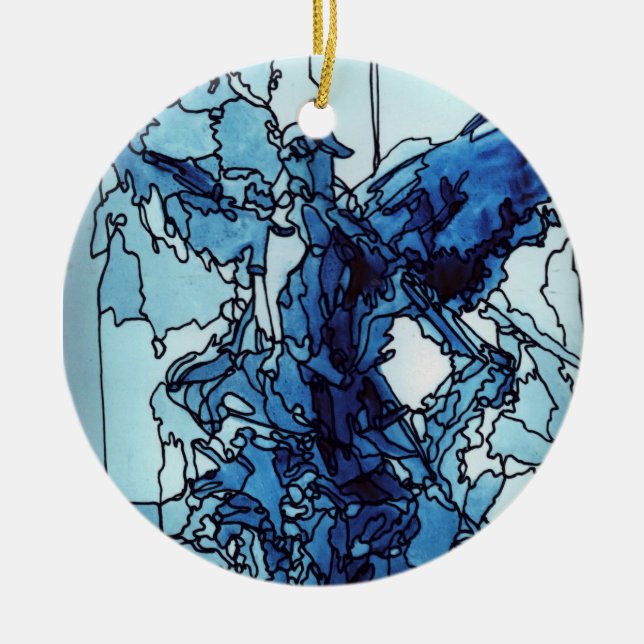 Blauer Engel Schmuck Keramik Ornament (Vorne)