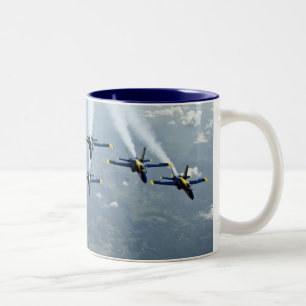 Blauer Engels-Kampfflugzeuge Zweifarbige Tasse