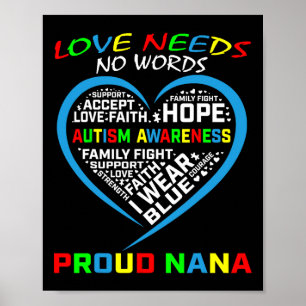 Blauer Enkel Enkelin Autismus-Bewusstsein Nana  Poster