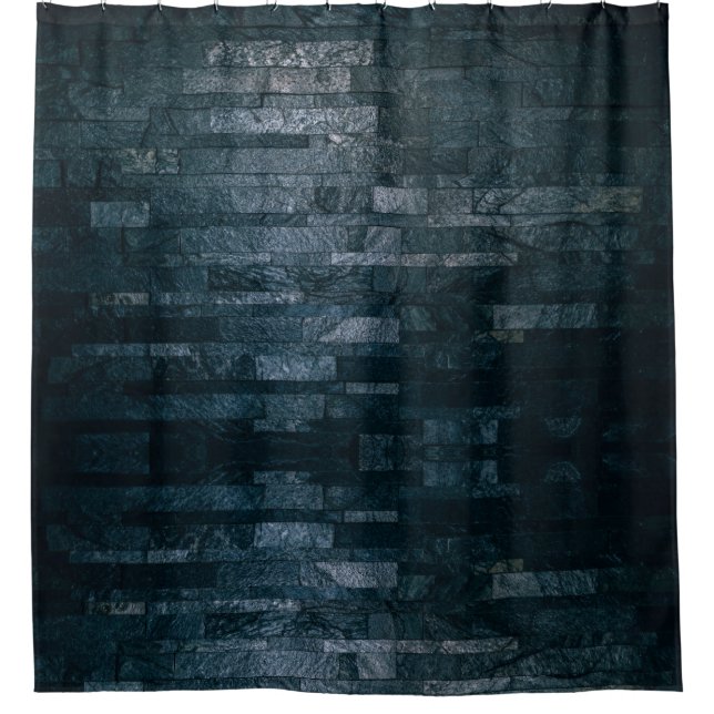 blauer Entwurf Duschvorhang (Vorderseite)