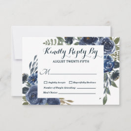 Blauer Eukalyptus floral RSVP Karte