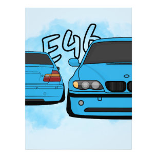 Blauer europäischer Sportlimousinen-Cartoon-Autoli Fotodruck
