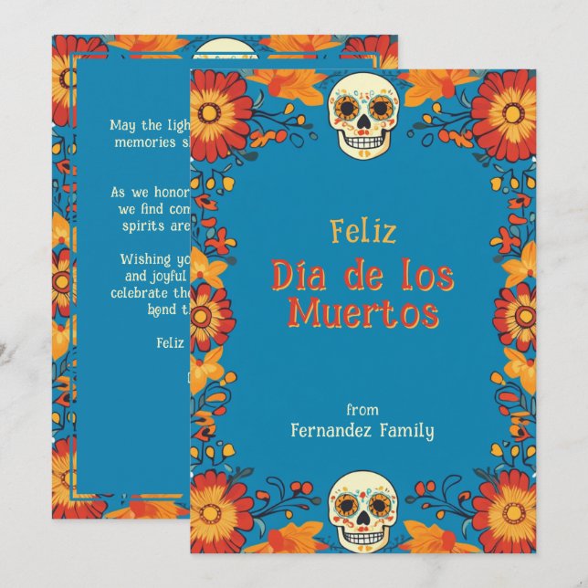 💀 Blauer ewiger Blütengrün mit eigenem Text (Vorne/Hinten)