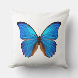Blauer Exotische Schmetterling Kissen