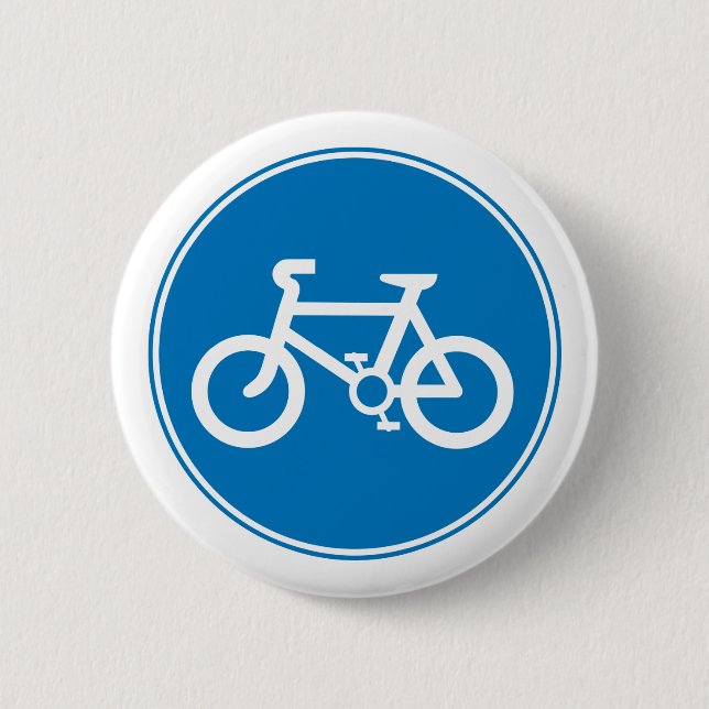 Blauer Fahrrad-Knopf Button (Vorderseite)