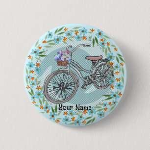 Blauer Fahrrad-Schmuck Button