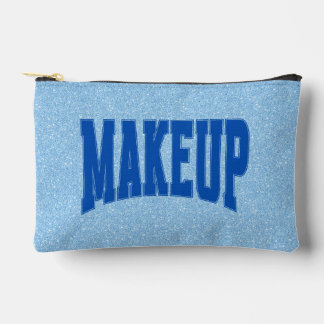 Blauer falscher Glitter + Navy MAKEUP Zubehörtasche