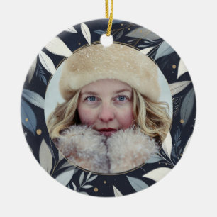 Blauer Farbe Kranz Weihnachten Keramik Ornament