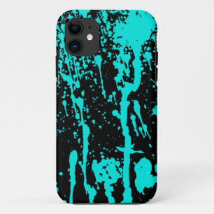 Blauer Farben-Spritzer und Tropfen iPhone 11 Hülle