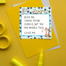 Blauer Farbton mit Pfoten niedliche Kätzchen 3" x  Post-it Klebezettel