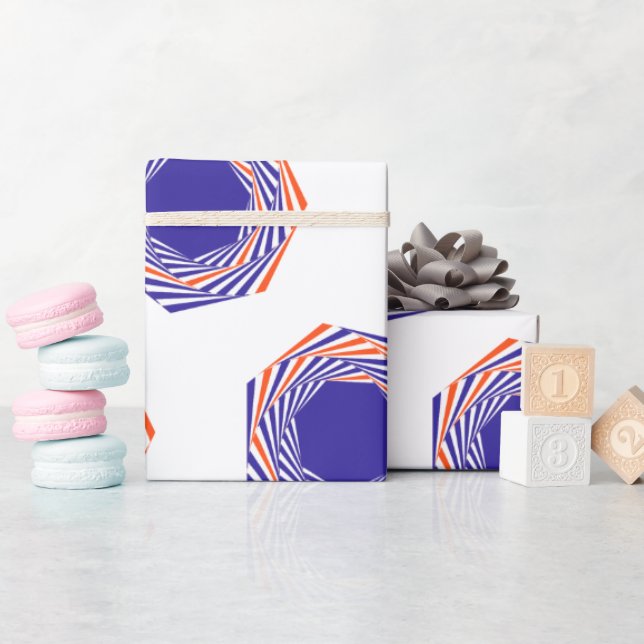 Blauer Farbton Sphere Graphics Abstrakt Art Muster Geschenkpapier (Babyparty)