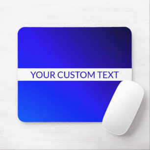 Blauer Farbverlauf und bearbeitbarer Text auf weiß Mousepad