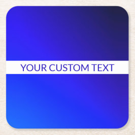 Blauer Farbverlauf und bearbeitbarer Text auf weiß Rechteckiger Pappuntersetzer