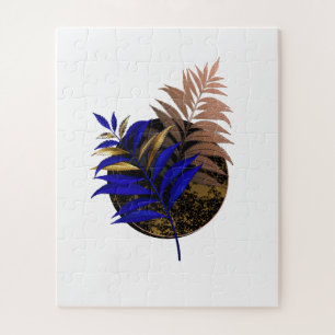Blauer Farn im schwarzen Kreis