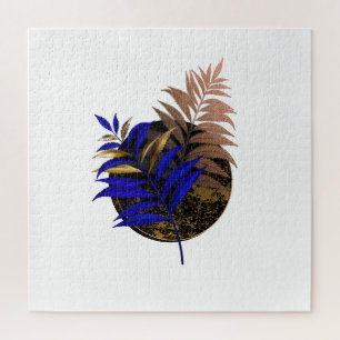 Blauer Farn im schwarzen Kreis