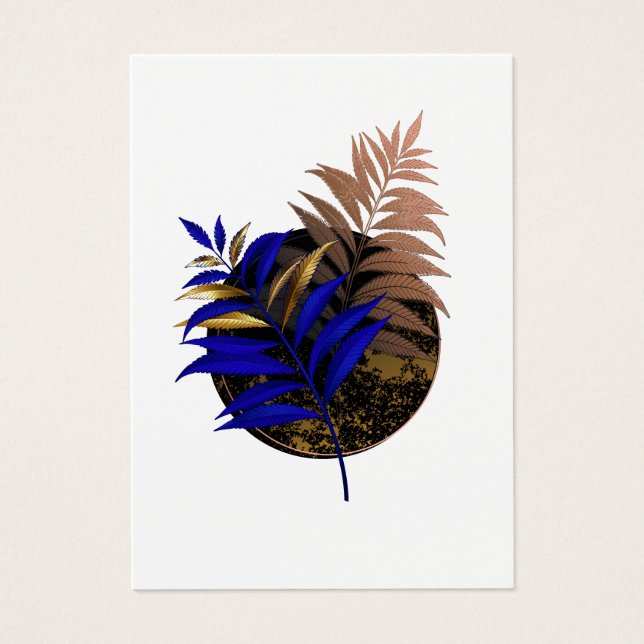 Blauer Farn im schwarzen Kreis (Vorderseite)