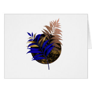 Blauer Farn im schwarzen Kreis