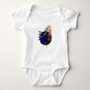 Blauer Farn im schwarzen Kreis Baby Strampler