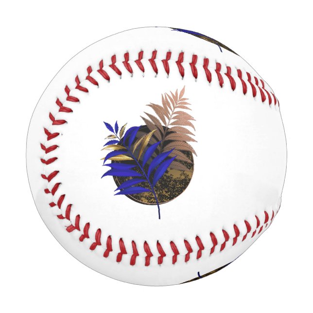 Blauer Farn im schwarzen Kreis Baseball (Vorderseite Links)