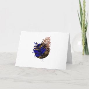 Blauer Farn im schwarzen Kreis Einladung