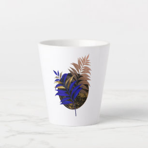 Blauer Farn im schwarzen Kreis Milchtasse