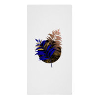 Blauer Farn im schwarzen Kreis