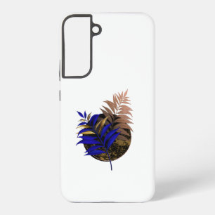 Blauer Farn im schwarzen Kreis Samsung Galaxy Hülle