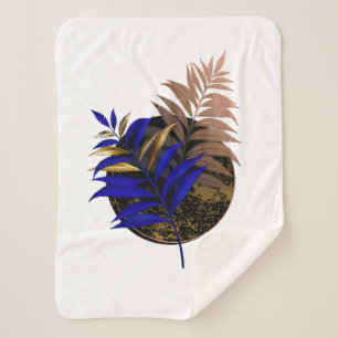 Blauer Farn im schwarzen Kreis Sherpadecke