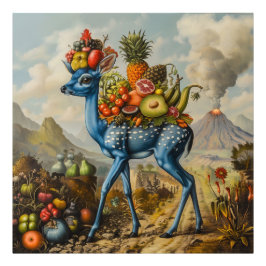 Blauer Fawnicornucopie Fotodruck