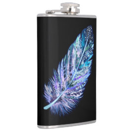 Blauer Federkolben - Farben auswählen Flachmann