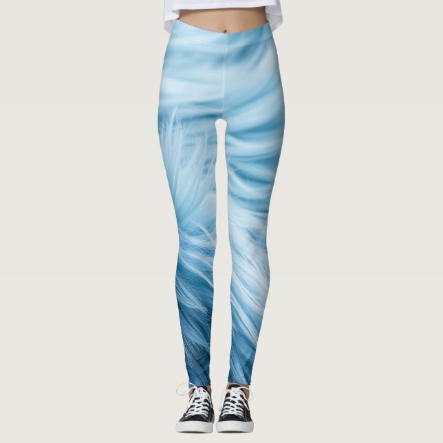 Blauer Fellprint Leggings (Vorderseite)