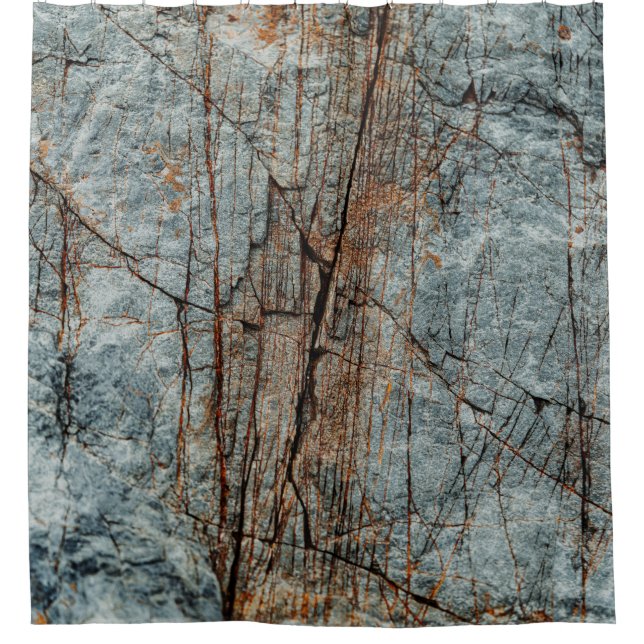 Blauer Felsen Duschvorhang (Vorderseite)