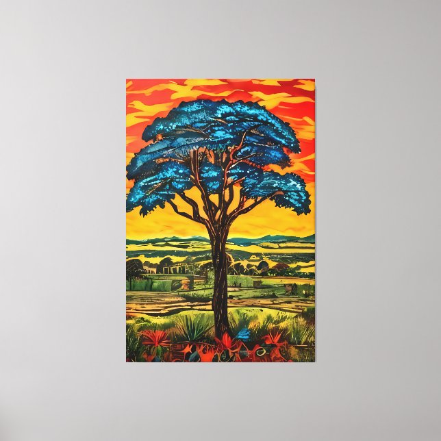 Blauer Feuerbaum Leinwanddruck (Vorderseite)