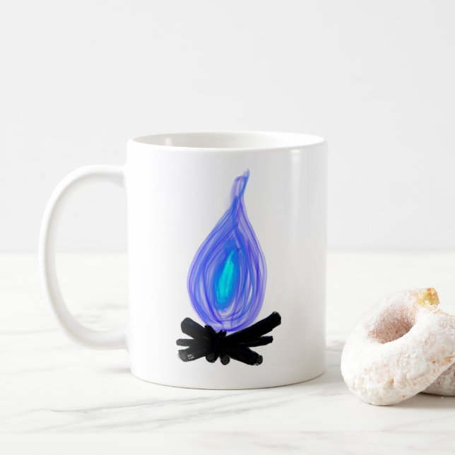 Blauer Feuerbecher Kaffeetasse (Mit Donut)