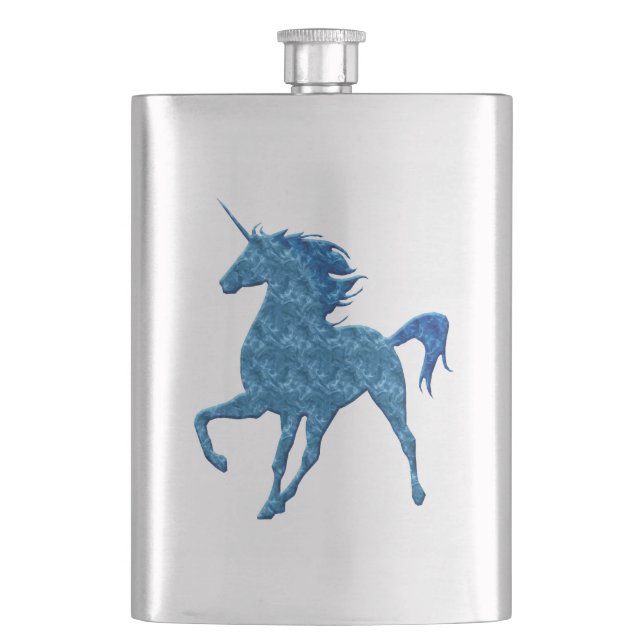 Blauer Feuerlöschlampe Flachmann (Vorderseite)