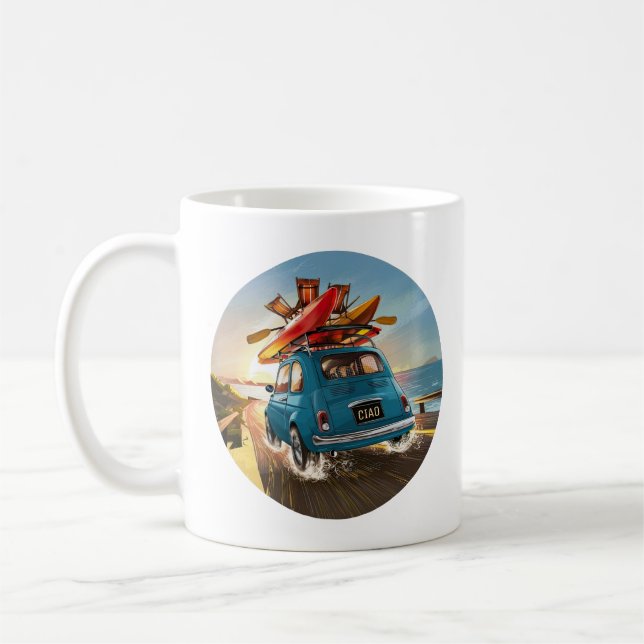 Blauer Fiat-Wagen  Kaffeetasse (Links)