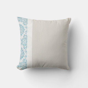 Blauer Filigree Damask Sitzkissen Kissen