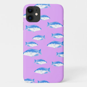 Blauer Fisch auf Flieder Case-Mate iPhone Hülle