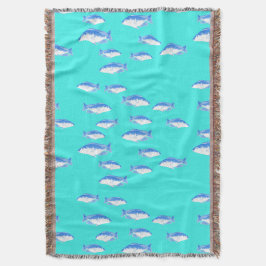 Blauer Fisch auf Türkis Decke
