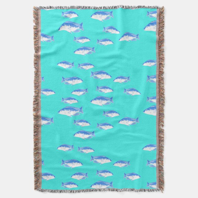 Blauer Fisch auf Türkis Decke (Vorderseite Vertikal)