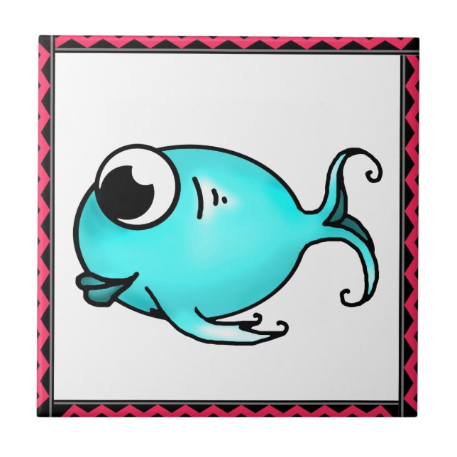 Blauer Fisch Fliese (Vorderseite)