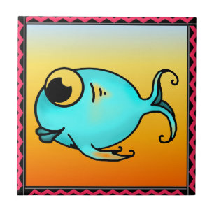 Blauer Fisch Fliese