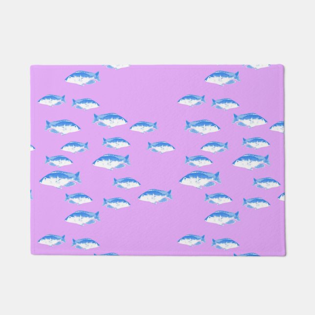 Blauer Fisch Fußmatte (Vorderseite)