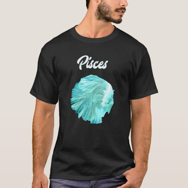 Blauer Fisch Horoskop Zodiac Astrologie T-Shirt (Vorderseite)