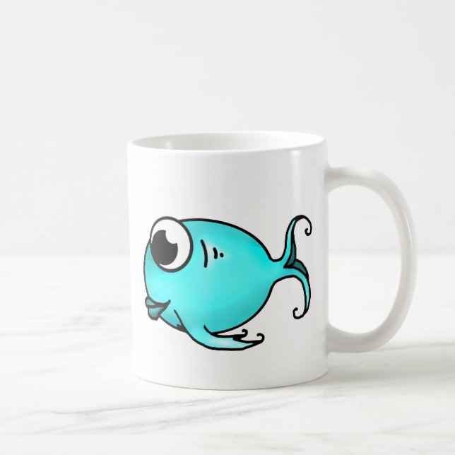 Blauer Fisch Kaffeetasse (Rechts)