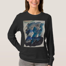 Blauer Fisch Langarm T-Shirt